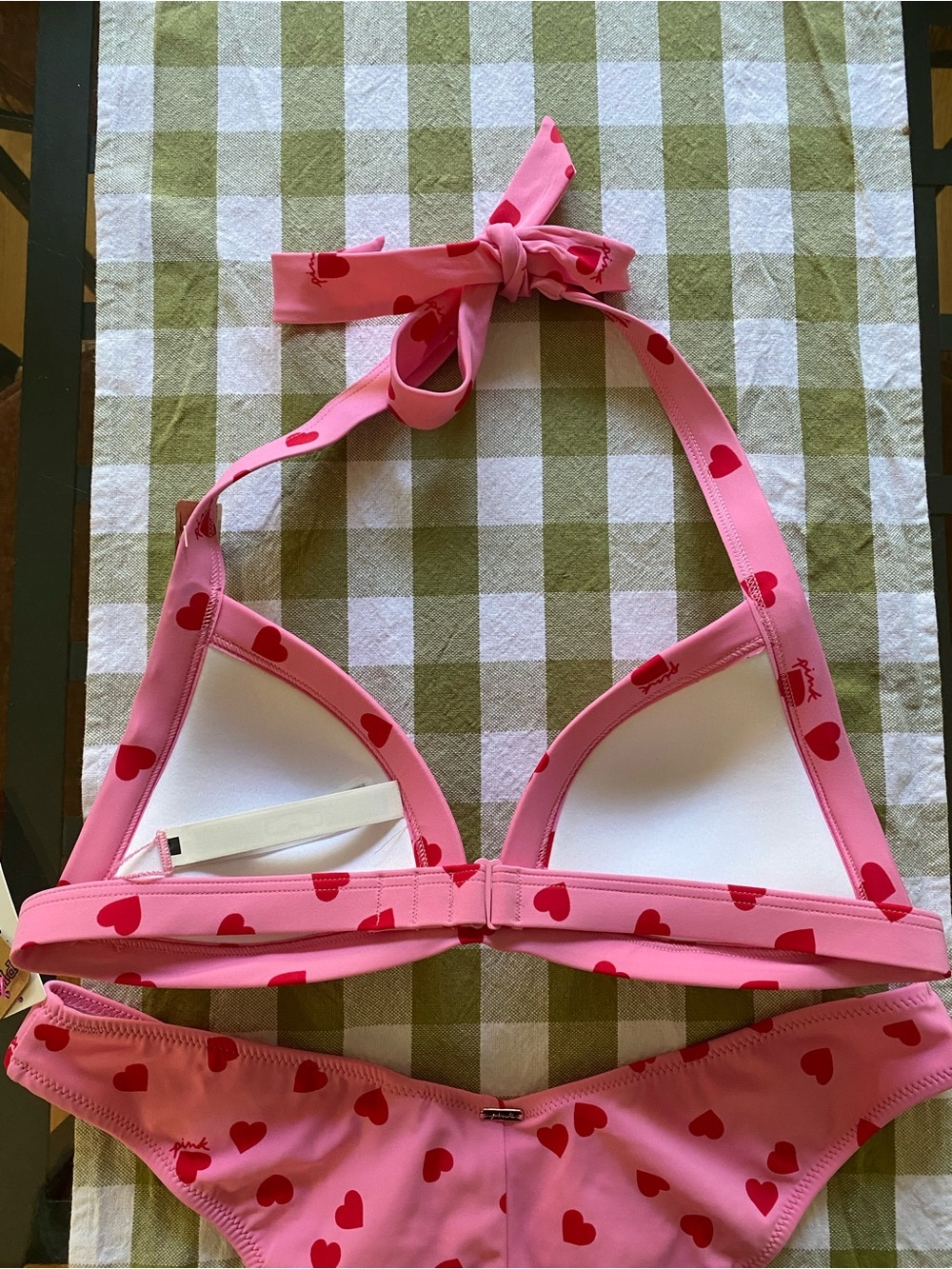 PINK Victoria’s Secret Dreamy Pink Heart Itsy Bikini Set Small Medium - Picture 11 of 15